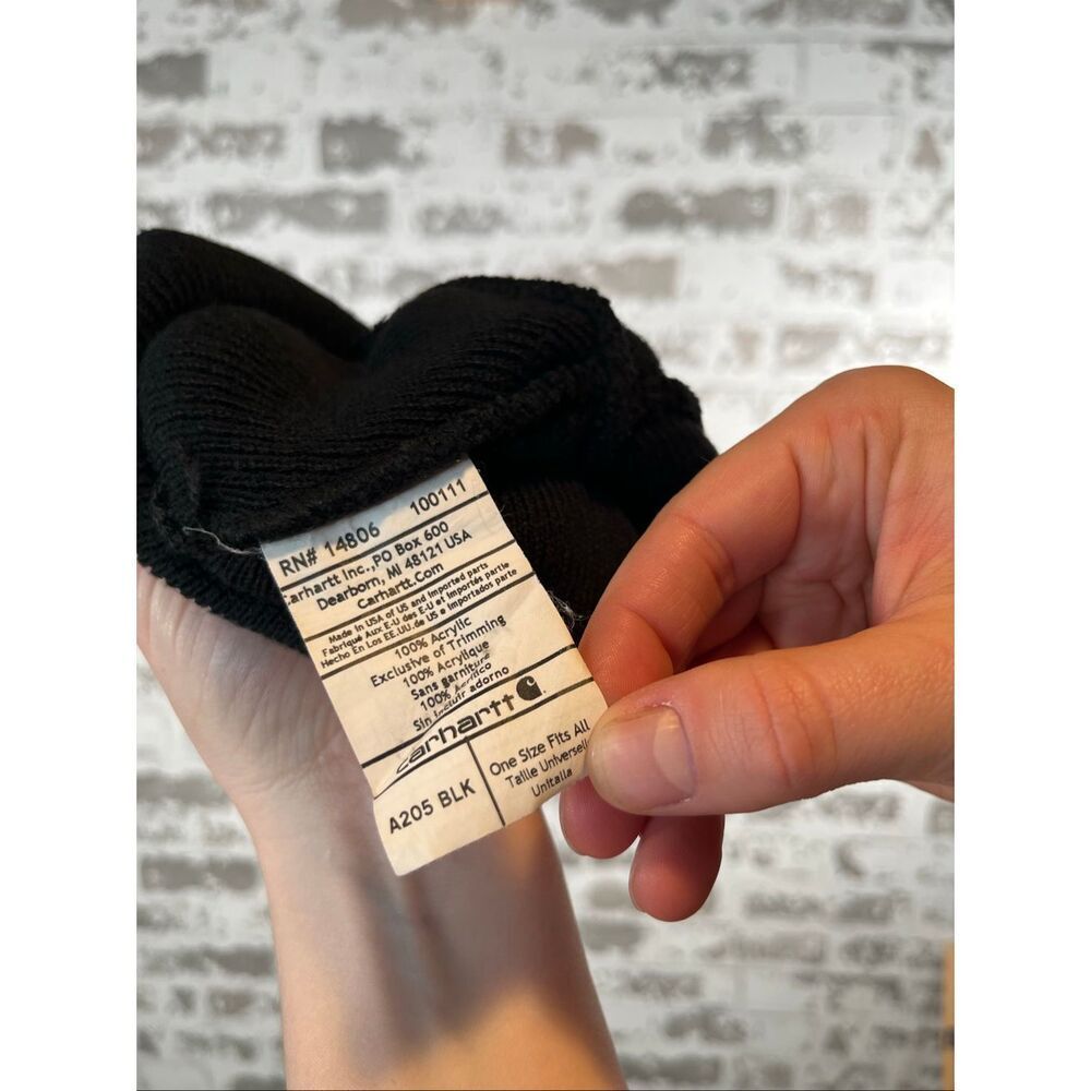 Carhartt | black unisex beanie hat - Picture 3 of 3